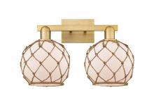 Innovations Lighting 716-2W-BB-G121-8RW - Farmhouse Rope - 2 Light - 19 inch - Brushed Brass - Bath Vanity Light