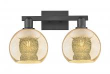 Innovations Lighting 716-2W-BK-G128-8 - Athens - 2 Light - 19 inch - Matte Black - Bath Vanity Light