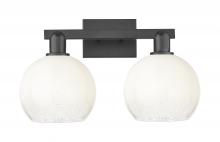 Innovations Lighting 716-2W-BK-G483-8OP - Brookhaven Globe - 2 Light - 16 inch - Matte Black - Bath Vanity Light