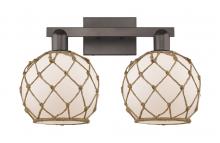 Innovations Lighting 716-2W-OB-G121-8RB - Farmhouse Rope - 2 Light - 19 inch - Oil Rubbed Bronze - Bath Vanity Light