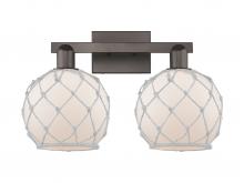 Innovations Lighting 716-2W-OB-G121-8RW - Farmhouse Rope - 2 Light - 19 inch - Oil Rubbed Bronze - Bath Vanity Light