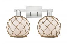 Innovations Lighting 716-2W-SN-G121-8RB - Farmhouse Rope - 2 Light - 19 inch - Brushed Satin Nickel - Bath Vanity Light