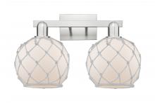 Innovations Lighting 716-2W-SN-G121-8RW - Farmhouse Rope - 2 Light - 19 inch - Brushed Satin Nickel - Bath Vanity Light