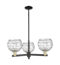 Innovations Lighting 716-3CR-BAB-G1213-8CL - Athens Deco Swirl - 3 Light - 30 inch - Black Antique Brass - Stem hung - Pendant