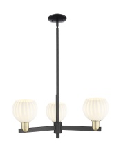 Innovations Lighting 716-3CR-BAB-G1217-6WV - White Venetian - 3 Light - 28 inch - Black Antique Brass - Stem hung - Pendant