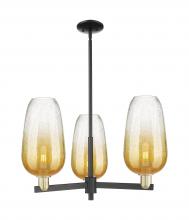 Innovations Lighting 716-3CR-BAB-G484-7AM - Brookhaven Flute - 3 Light - 18 inch - Black Antique Brass - Flush Mount