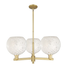 Innovations Lighting 716-3CR-BB-G1216-10WM - White Mouchette - 3 Light - 32 inch - Brushed Brass - Stem hung - Pendant