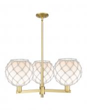 Innovations Lighting 716-3CR-SG-G121-10RW - Farmhouse Rope - 3 Light - 32 inch - Satin Gold - Stem hung - Pendant