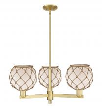 Innovations Lighting 716-3CR-SG-G121-8RB - Farmhouse Rope - 3 Light - 30 inch - Satin Gold - Stem hung - Pendant