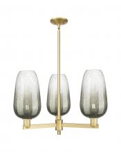 Innovations Lighting 716-3CR-SG-G484-7SL - Brookhaven Flute - 3 Light - 18 inch - Satin Gold - Flush Mount