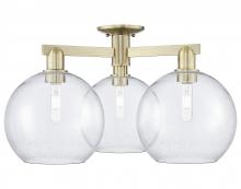 Innovations Lighting 716-3F-AB-G124-10 - Athens - 3 Light - 28 inch - Antique Brass - Semi-Flush Mount