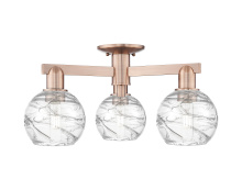 Innovations Lighting 716-3F-AC-G1213-6CL - Athens Deco Swirl - 3 Light - 6 inch - Antique Copper - Semi-Flush Mount