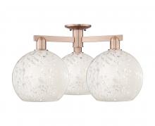 Innovations Lighting 716-3F-AC-G1216-10WM - White Mouchette - 3 Light - 28 inch - Antique Copper - Semi-Flush Mount