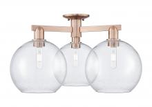 Innovations Lighting 716-3F-AC-G124-10 - Athens - 3 Light - 28 inch - Antique Copper - Semi-Flush Mount