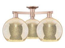 Innovations Lighting 716-3F-AC-G128-10 - Athens - 3 Light - 28 inch - Antique Copper - Semi-Flush Mount