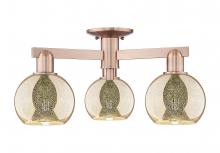 Innovations Lighting 716-3F-AC-G128-6 - Athens - 3 Light - 23 inch - Antique Copper - Semi-Flush Mount