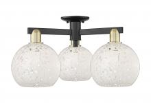 Innovations Lighting 716-3F-BAB-G1216-8WM - White Mouchette - 3 Light - 26 inch - Black Antique Brass - Semi-Flush Mount