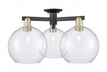 Innovations Lighting 716-3F-BAB-G124-10 - Athens - 3 Light - 28 inch - Black Antique Brass - Semi-Flush Mount