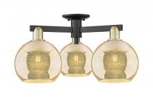 Innovations Lighting 716-3F-BAB-G128-8 - Athens - 3 Light - 26 inch - Black Antique Brass - Semi-Flush Mount