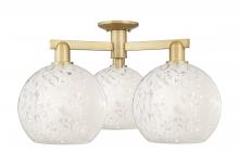 Innovations Lighting 716-3F-BB-G1216-10WM - White Mouchette - 3 Light - 28 inch - Brushed Brass - Semi-Flush Mount