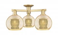 Innovations Lighting 716-3F-BB-G128-8 - Athens - 3 Light - 26 inch - Brushed Brass - Semi-Flush Mount