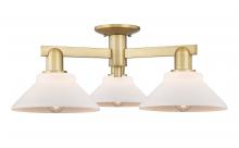 Innovations Lighting 716-3F-BB-G131 - Orwell - 3 Light - 26 inch - Brushed Brass - Semi-Flush Mount