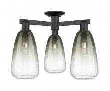 Innovations Lighting 716-3F-BK-G480-6SL - Brookhaven Almond - 3 Light - 6 inch - Matte Black - Semi-Flush Mount