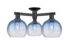 Innovations Lighting 716-3F-BK-G483-8SB - Brookhaven Globe - 3 Light - 6 inch - Matte Black - Semi-Flush Mount