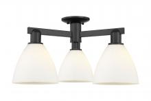 Innovations Lighting 716-3F-BK-GBD-751 - Bristol - 3 Light - 25 inch - Matte Black - Semi-Flush Mount