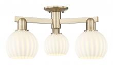 Innovations Lighting 716-3F-CB-G1217-6WV - White Venetian - 3 Light - 24 inch - Champagne Bronze - Semi-Flush Mount