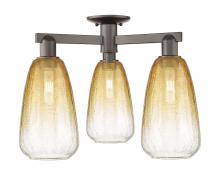 Innovations Lighting 716-3F-OB-G480-6AM - Brookhaven Almond - 3 Light - 6 inch - Oil Rubbed Bronze - Semi-Flush Mount