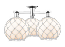 Innovations Lighting 716-3F-PC-G121-10RW - Farmhouse Rope - 3 Light - 28 inch - Polished Chrome - Semi-Flush Mount