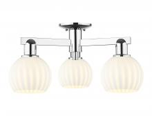 Innovations Lighting 716-3F-PC-G1217-6WV - White Venetian - 3 Light - 24 inch - Polished Chrome - Semi-Flush Mount