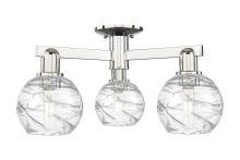 Innovations Lighting 716-3F-PN-G1213-6CL - Athens Deco Swirl - 3 Light - 6 inch - Polished Nickel - Semi-Flush Mount