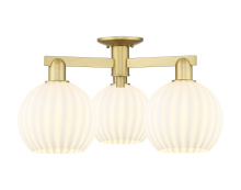 Innovations Lighting 716-3F-SG-G1217-8WV - White Venetian - 3 Light - 26 inch - Satin Gold - Semi-Flush Mount