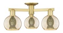 Innovations Lighting 716-3F-SG-G128-6 - Athens - 3 Light - 23 inch - Satin Gold - Semi-Flush Mount