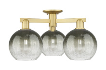 Innovations Lighting 716-3F-SG-G483-8SL - Brookhaven Globe - 3 Light - 6 inch - Satin Gold - Semi-Flush Mount