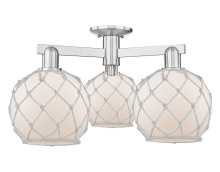 Innovations Lighting 716-3F-SN-G121-8RW - Farmhouse Rope - 3 Light - 26 inch - Brushed Satin Nickel - Semi-Flush Mount