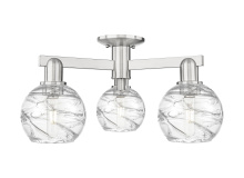 Innovations Lighting 716-3F-SN-G1213-6CL - Athens Deco Swirl - 3 Light - 6 inch - Brushed Satin Nickel - Semi-Flush Mount