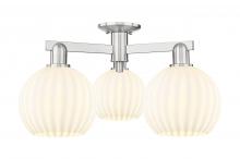 Innovations Lighting 716-3F-SN-G1217-8WV - White Venetian - 3 Light - 26 inch - Brushed Satin Nickel - Semi-Flush Mount