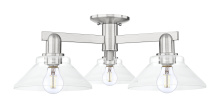 Innovations Lighting 716-3F-SN-G132 - Orwell - 3 Light - 26 inch - Brushed Satin Nickel - Semi-Flush Mount