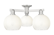 Innovations Lighting 716-3F-SN-G483-8OP - Brookhaven Globe - 3 Light - 6 inch - Brushed Satin Nickel - Semi-Flush Mount