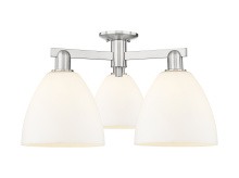 Innovations Lighting 716-3F-SN-GBD-91 - Bristol - 3 Light - 27 inch - Brushed Satin Nickel - Semi-Flush Mount