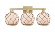 Innovations Lighting 716-3W-BB-G121-8RB - Farmhouse Rope - 3 Light - 27 inch - Brushed Brass - Bath Vanity Light