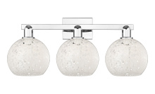 Innovations Lighting 716-3W-PC-G1216-8WM - White Mouchette - 3 Light - 27 inch - Polished Chrome - Bath Vanity Light