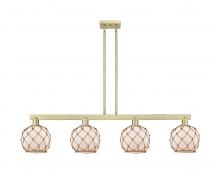 Innovations Lighting 716-4I-AB-G121-8RB - Farmhouse Rope - 4 Light - 51 inch - Antique Brass - Stem hung - Island Light