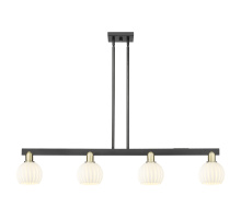 Innovations Lighting 716-4I-BAB-G1217-6WV - White Venetian - 4 Light - 49 inch - Black Antique Brass - Stem hung - Island Light