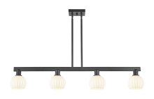 Innovations Lighting 716-4I-BK-G1217-6WV - White Venetian - 4 Light - 49 inch - Matte Black - Stem hung - Island Light