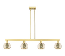 Innovations Lighting 716-4I-SG-G128-6 - Athens - 4 Light - 49 inch - Satin Gold - Stem hung - Island Light