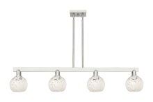 Innovations Lighting 716-4I-SN-G1216-6WM - White Mouchette - 4 Light - 49 inch - Brushed Satin Nickel - Stem hung - Island Light